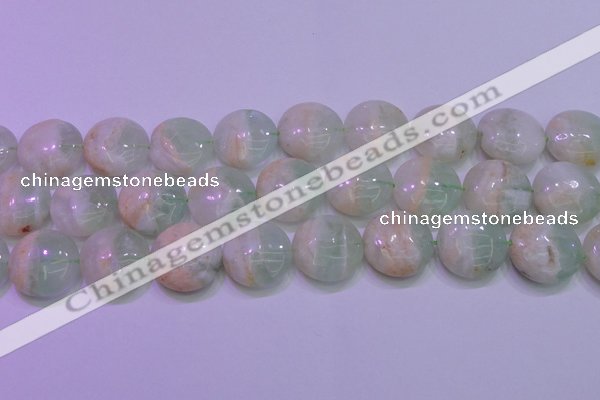 CFL1213 15.5 inches 20mm flat round green fluorite gemstone beads