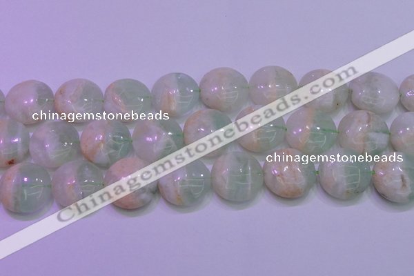 CFL1214 15.5 inches 25mm flat round green fluorite gemstone beads