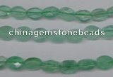 CFL122 15.5 inches 6*8mm faceted oval green fluorite beads