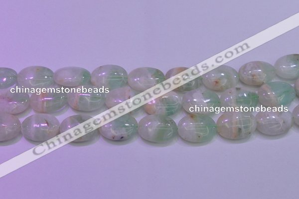 CFL1221 15.5 inches 18*25mm oval green fluorite gemstone beads