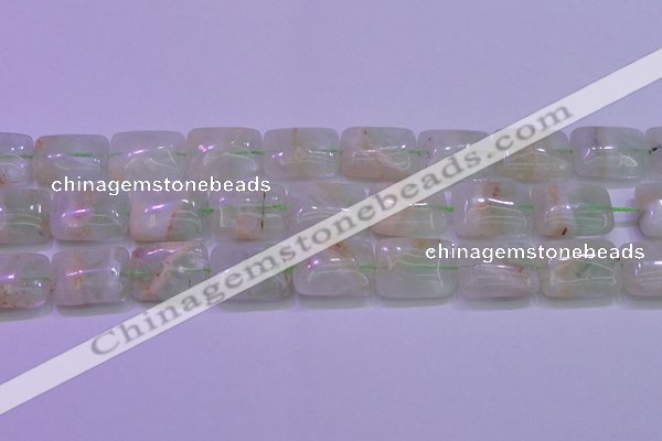 CFL1228 15.5 inches 18*25mm rectangle green fluorite gemstone beads