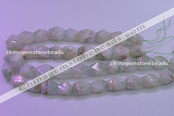 CFL1229 15.5 inches 13*18mm - 15*20mm faceted nuggets green fluorite beads