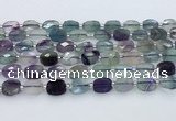 CFL1232 15.5 inches 8*10mm faceted rectangle fluorite beads