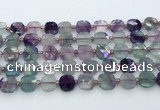 CFL1233 15.5 inches 10mm faceted square fluorite beads