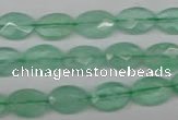 CFL124 15.5 inches 8*12mm faceted oval green fluorite beads