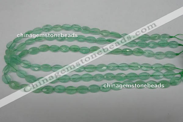 CFL124 15.5 inches 8*12mm faceted oval green fluorite beads