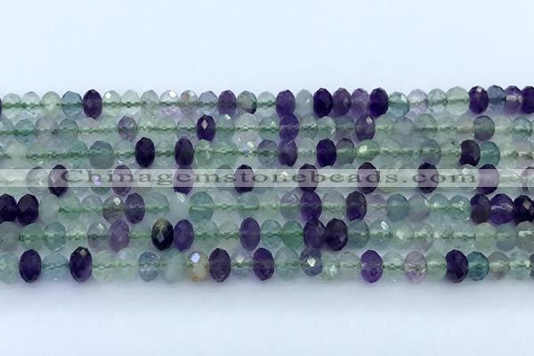 CFL1240 15 inches 5*6mm faceted rondelle fluorite beads