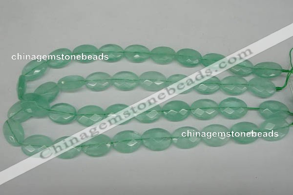 CFL127 15.5 inches 15*20mm faceted oval green fluorite beads