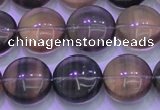 CFL1333 15.5 inches 14mm flat round purple fluorite gemstone beads