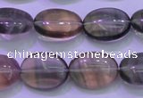 CFL1340 15.5 inches 10*14mm oval purple fluorite gemstone beads