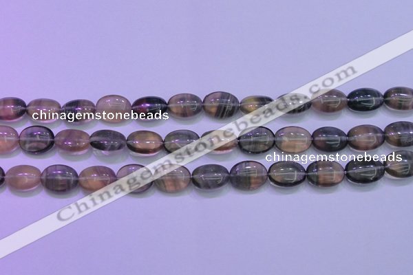 CFL1340 15.5 inches 10*14mm oval purple fluorite gemstone beads