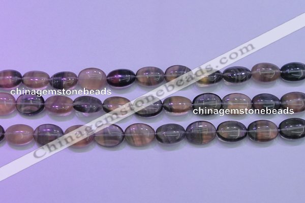 CFL1341 15.5 inches 12*16mm oval purple fluorite gemstone beads