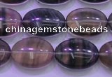 CFL1342 15.5 inches 13*18mm oval purple fluorite gemstone beads