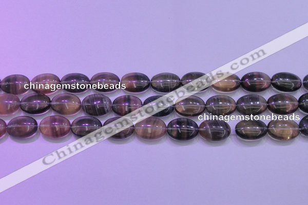 CFL1342 15.5 inches 13*18mm oval purple fluorite gemstone beads