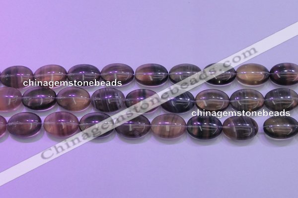 CFL1343 15.5 inches 15*20mm oval purple fluorite gemstone beads