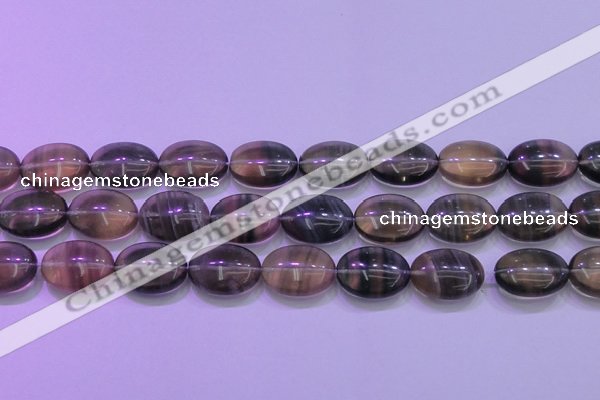 CFL1344 15.5 inches 18*25mm oval purple fluorite gemstone beads