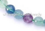 CFL14 16 inch A- grade 10mm faceted round natural fluorite beads