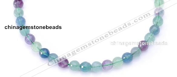 CFL14 16 inch A- grade 10mm faceted round natural fluorite beads