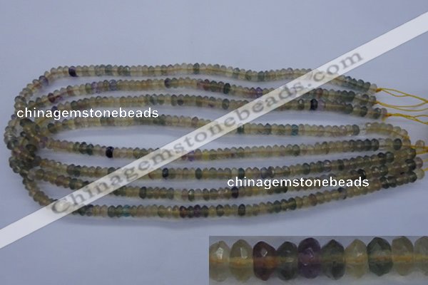 CFL140 15.5 inches 3*6mm faceted rondelle yellow fluorite beads