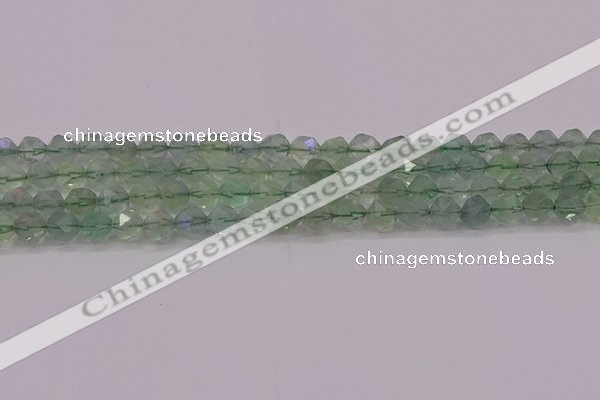 CFL1402 15.5 inches 8mm faceted nuggets green fluorite beads