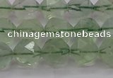 CFL1404 15.5 inches 12mm faceted nuggets green fluorite beads