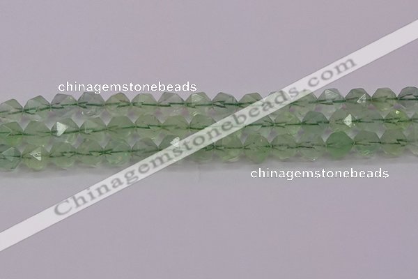 CFL1404 15.5 inches 12mm faceted nuggets green fluorite beads