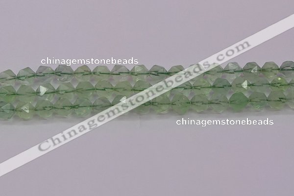 CFL1404 15.5 inches 12mm faceted nuggets green fluorite beads