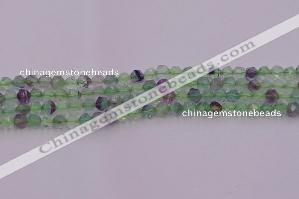 CFL1406 15.5 inches 6mm faceted nuggets fluorite gemstone beads