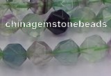 CFL1408 15.5 inches 10mm faceted nuggets fluorite gemstone beads