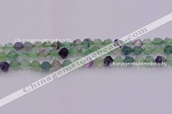 CFL1408 15.5 inches 10mm faceted nuggets fluorite gemstone beads