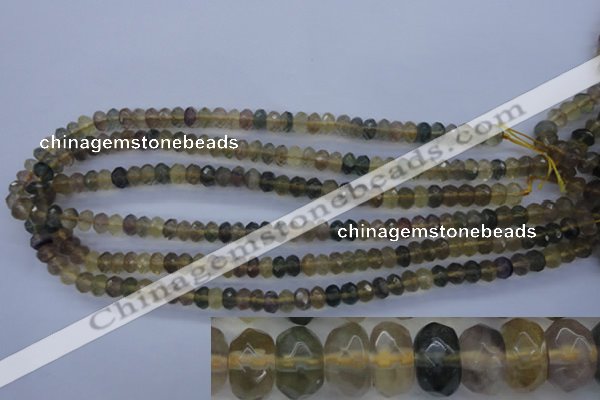 CFL141 15.5 inches 5*8mm faceted rondelle yellow fluorite beads