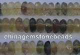 CFL142 15.5 inches 5*10mm faceted rondelle yellow fluorite beads