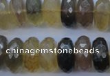 CFL144 15.5 inches 10*20mm faceted rondelle yellow fluorite beads