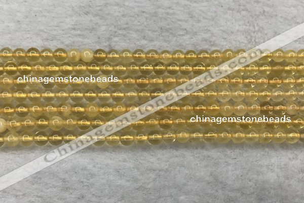 CFL1506 15.5 inches 4mm round yellow fluorite gemstone beads