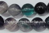 CFL154 15.5 inches 14mm round natural fluorite gemstone beads wholesale