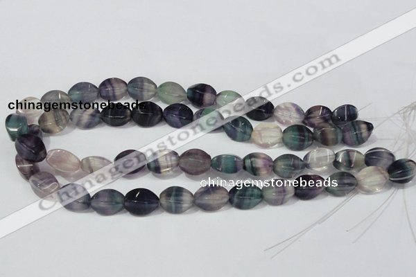 CFL160 15.5 inches 10*15mm twisted rice natural fluorite beads wholesale