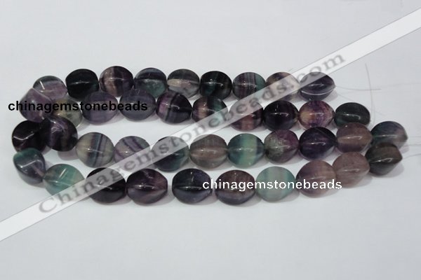 CFL161 15.5 inches 15*20mm twisted rice natural fluorite beads