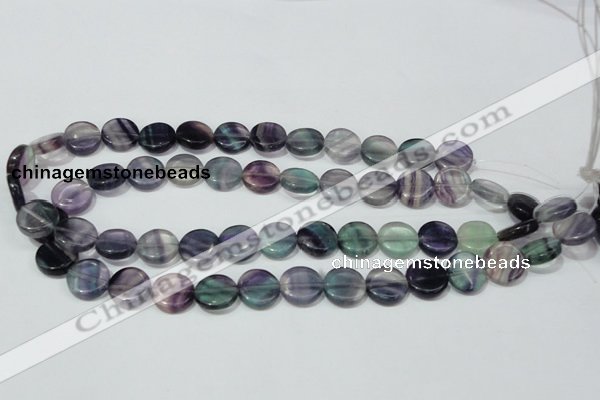 CFL164 15.5 inches 14mm coin natural fluorite beads wholesale