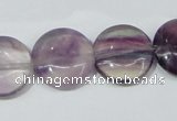 CFL166 15.5 inches 18mm flat round natural fluorite beads wholesale