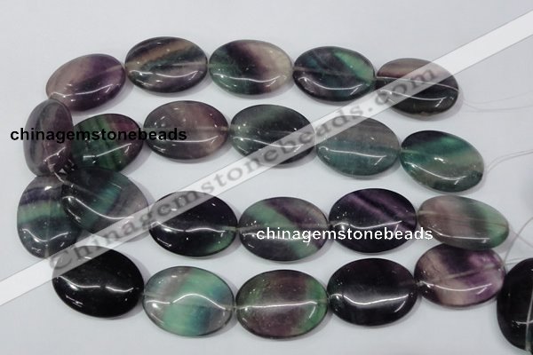 CFL172 15.5 inches 25*35mm oval natural fluorite beads wholesale