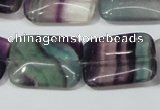 CFL173 15.5 inches 18*25mm rectangle natural fluorite beads wholesale