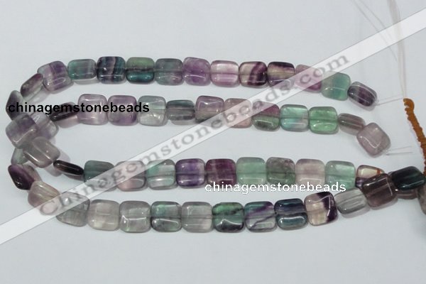 CFL174 15.5 inches 14*14mm square natural fluorite beads wholesale