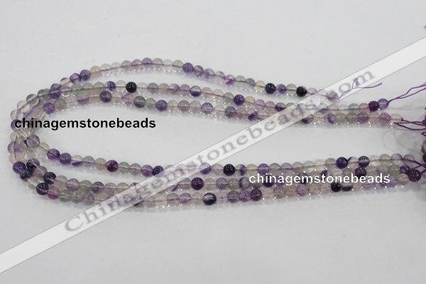 CFL201 15.5 inches 6mm round purple fluorite gemstone beads wholesale