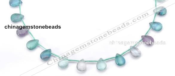 CFL24 10*14mm teardrop A- grade natural fluorite gemstone beads