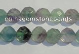 CFL253 15.5 inches 10mm faceted round natural fluorite beads