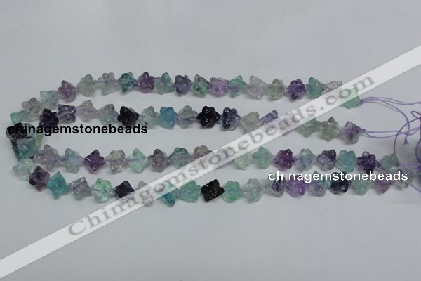 CFL304 15.5 inches 12*12mm carved cube natural fluorite beads