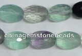 CFL308 15.5 inches 12*16mm faceted rice natural fluorite beads