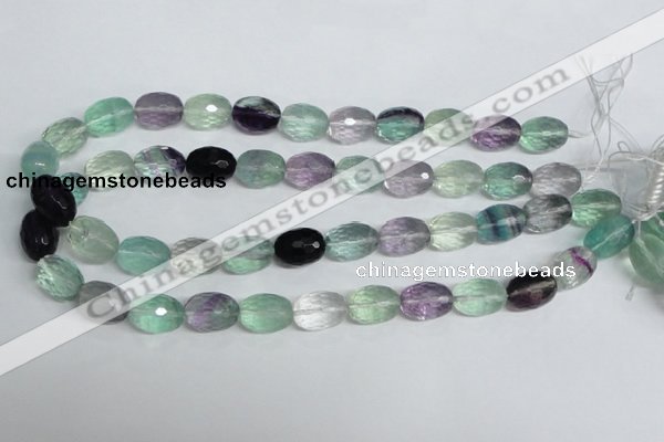 CFL308 15.5 inches 12*16mm faceted rice natural fluorite beads