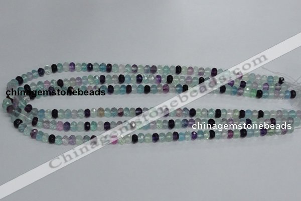 CFL312 15.5 inches 4*6mm faceted rondelle natural fluorite beads