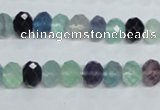 CFL313 15.5 inches 8*10mm faceted rondelle natural fluorite beads